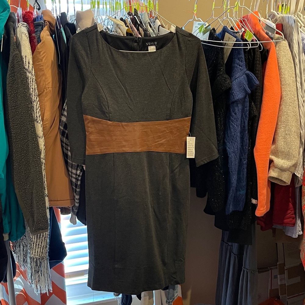 Venus NWT Dress with faux leather